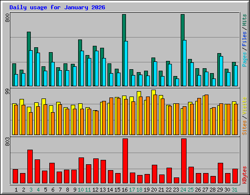 Daily usage for January 2026
