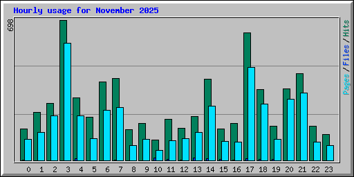 Hourly usage for November 2025