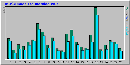 Hourly usage for December 2025